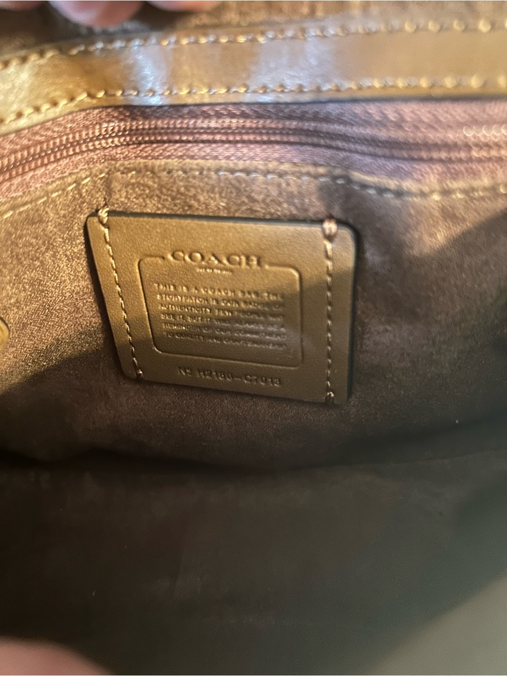 Coach Brown Signature Canvas Star-Buckle Crossbody with Gold Chain - Picture 5 of 8
